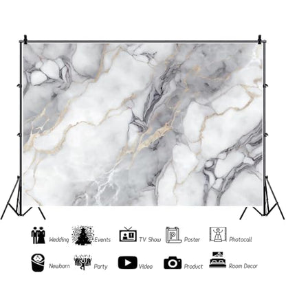 Gray Marble Backdrop 10x8ft Gray and Gold Abstract Art Aesthetics Texture Marble Background Luxury Modern Gradient Birthday Wedding Party Banner Studio Prop Decoration - color: Gray Gold