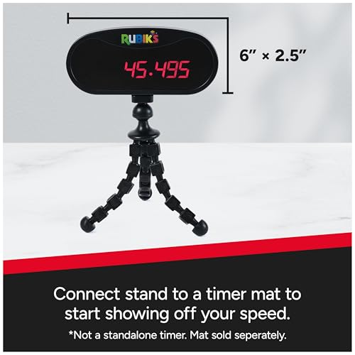 Rubik’s Cube, Mini Timer Display & Stand, Includes Case, Clear Display Device & Adjustable Stand for At-Home Speedcubing Practice, Brain Teaser Puzzle for Adults, Fidget Toy for Kids, Ages 8 & Up - color: Rubiks Mini Timer Stand, Includes Case