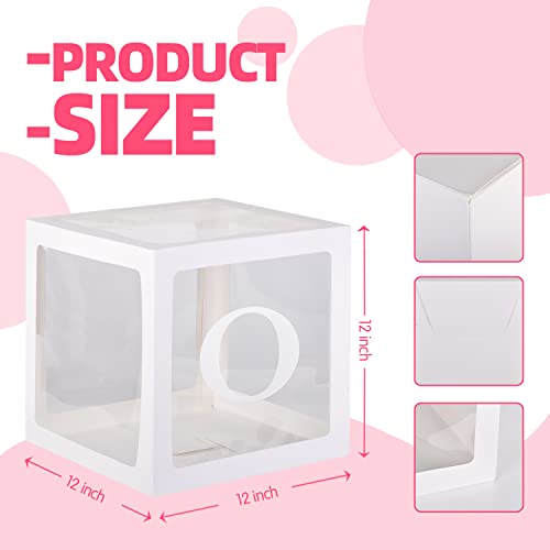 First Birthday Decorations For Boy Or Girl, 3 Pcs ONE Balloon Boxes For 1st Birthday, Baby Clear Blocks Party Decor With ONE Letters For Photoshoot Props, Cake Smash Backdrop