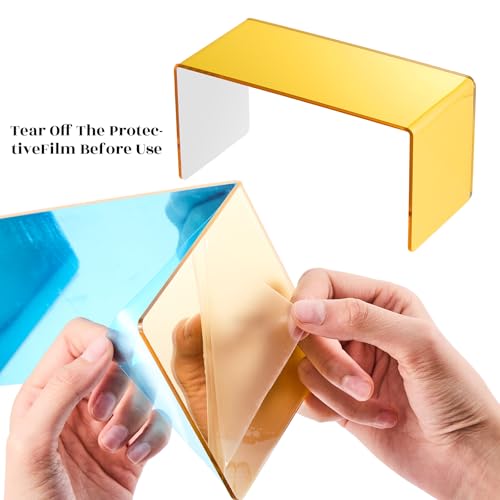 Chuangdi 2 Sets Acrylic Display Risers, Product Stand, Jewelry Display Riser Shelf Showcase Fixtures for Dessert Cupcake Candy Figure Treat Action Showcase (Gold,Large Set) - color: Gold, size: Large Set