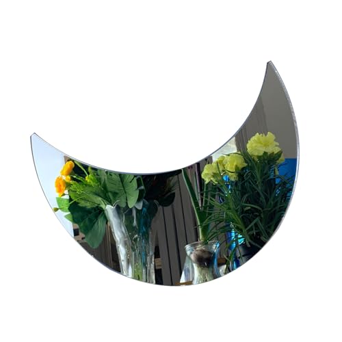LTSRLL PMMA Mirror Tiles Photography Props Background Reflective Display Sheet Home Decor Vanity Mirror(Crescent) - color: Crescent