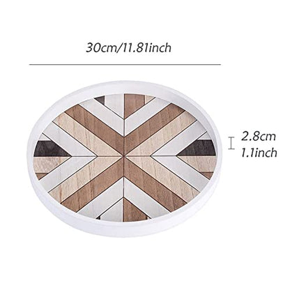 Tray for Coffee Table Decorative Tray Style Round Wooden Tray Storage Accessories Photography Props Tea Set Tray Charcuterie Boards