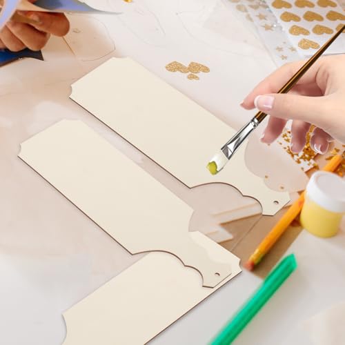 Alipis 6Pcs Wooden Cutting Boards with Handle Unfinished DIY Charcuterie Trays for Serving Bread Cheese Fruits and Crafting Photography Props