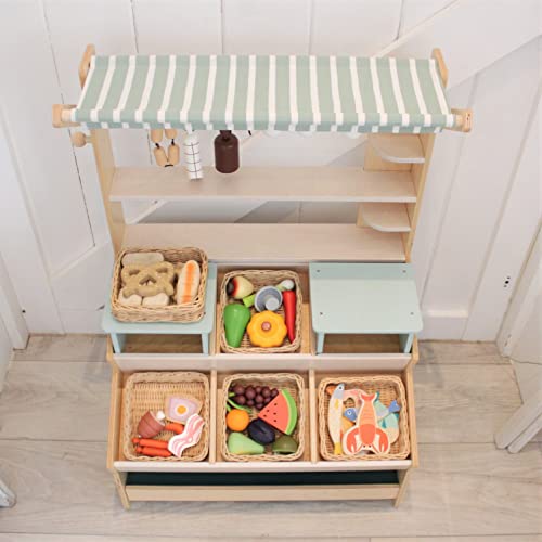 Tender Leaf Toys - Charcuterie Basket - Pretend Food Play Supermarket Shopping Game Accessories Educational Learning Toys for Children 3+