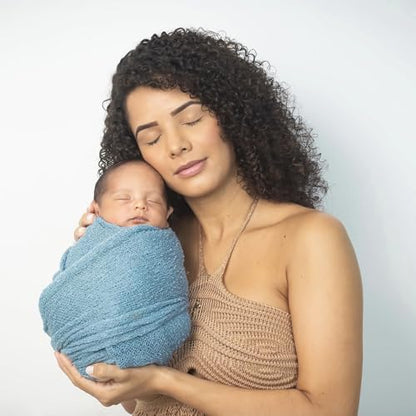 Newborn Photography Props Stretch Newborn Photography Wrap Blanket for Baby Boys Girls Posing Photo Shoot Props - color: Ocean