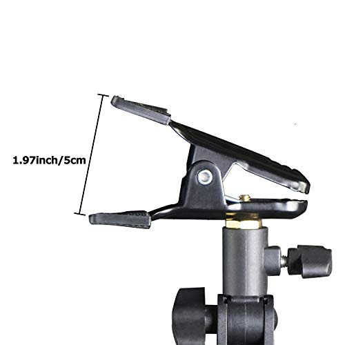 WELLAMKING 2PCS Photo Studio Reflector Holder 180 Rotation Heavy Duty Tripod Metal Clamp Holder with 1/4" & 3/8" Screw Adapter for Photo Studio Screen Backdrop Umbrella Light Stand - style: Metal Clamp Holder