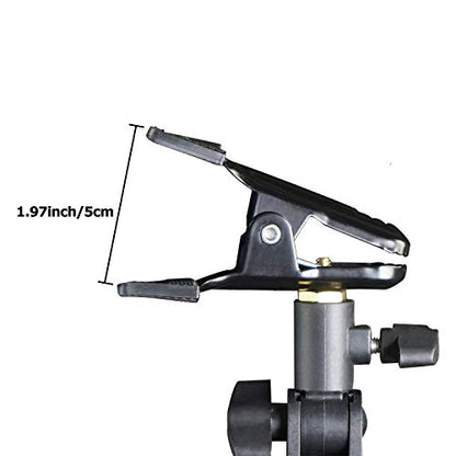 WELLAMKING 2PCS Photo Studio Reflector Holder 180 Rotation Heavy Duty Tripod Metal Clamp Holder with 1/4" & 3/8" Screw Adapter for Photo Studio Screen Backdrop Umbrella Light Stand - style: Metal Clamp Holder