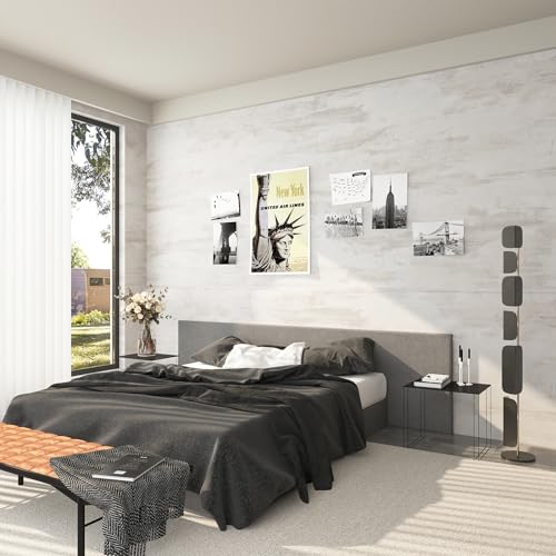 TOTIO Cream Concrete Wallpaper Peel Stick Milky White Plaster Effect Contact Paper 32x78inch Air Guide Slot Design Matte Thick Self-Adhesive Waterproof Vinyl Wrap Modern Industrial Style Wall Stickers - color: Ivory White, size: 32" x 78"