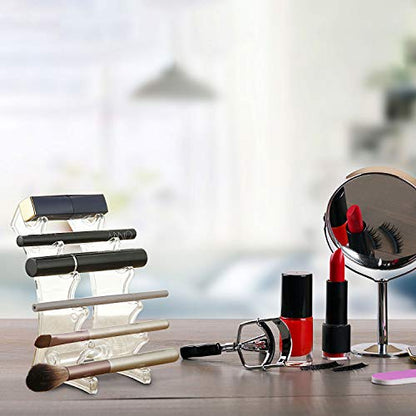 Outus Set of 4 Plastic Pen Holder 6-slots Display Stand Eyebrow Pen Stand Makeup Brush Rack Organizer for Home School and Office Use