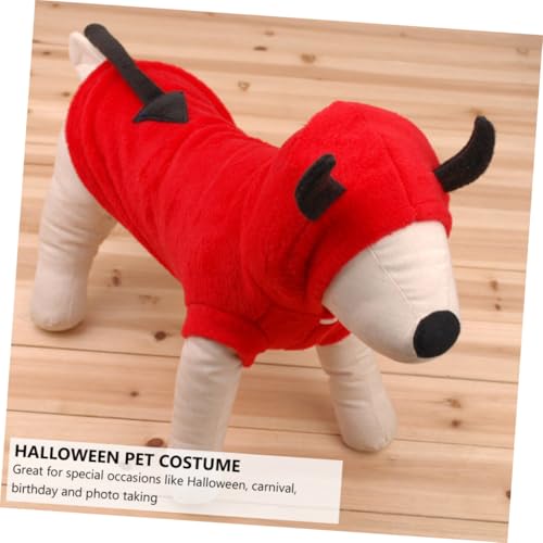 GALPADA Halloween Devil Pet Costume Dog Clothes Winter Warm Casual Outfit for Cats and Puppies Bright Color Easy Clean Photo Prop for Festive Dress-up and Outdoor Play
