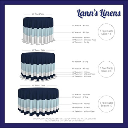 Lann's Linens - 108" Round Premium Tablecloth for Wedding/Banquet/Restaurant - Polyester Fabric Table Cloth - Black - color: Black, size: 108" (Round)