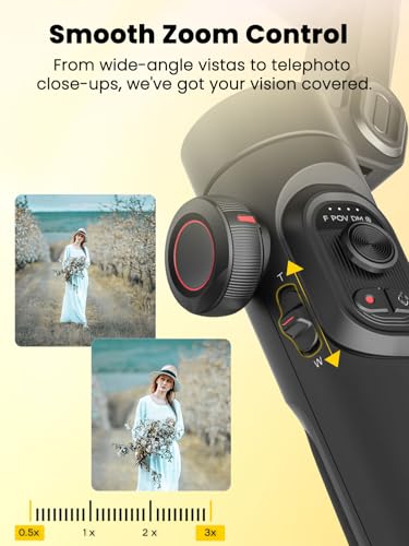 AOCHUAN XE AI Version,Gimbal Stabilizer for Smartphone,NO APP AI Tracking, Gesture Control,360°Inception Gimbal with TikTok YouTube,3-Axis Foldable Handheld Tripod for iPhone& Android,Black - style: Smart XE AI