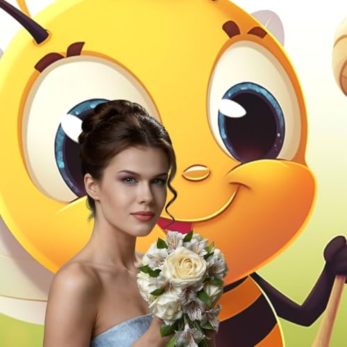 Honey bee Backdrop Background for Photography 5x7ft Photobooth Professional Photo Backdrop Curtains Video Photography Studio Photo Backgrounds Banner Booth Background Screen Parties - color: Honey Bee