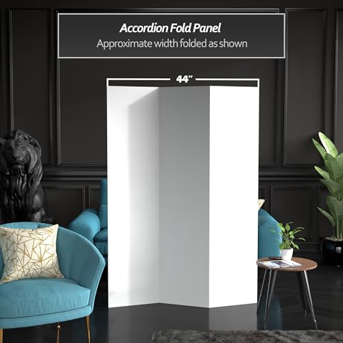 6 ft. Tall White Temporary Cardboard Folding Screen - 3 Panel - size: 6 ft Tall - 3 Panel