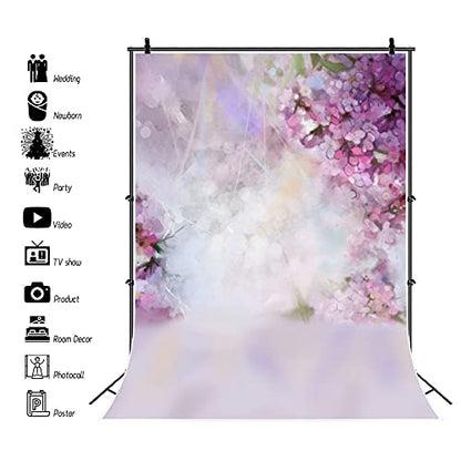 Laeacco 3x5ft Newborn Baby Portrait Theme Backdrops for Photography Dreamy Flowers Baby Photo Backdrop 1x1.5m Newborn Photography Backdrop Sweet Girl Birthday Baby Shower Pregnant Photoshoot - size: 3x5ft