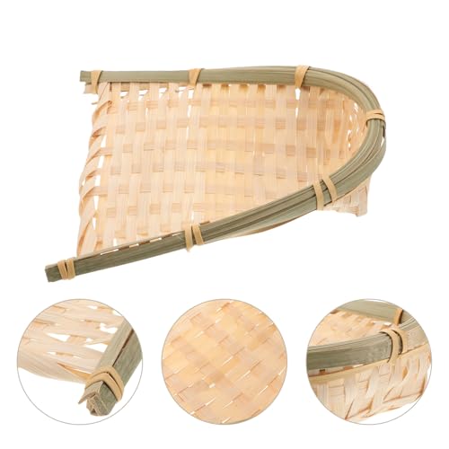 Gatuida Woven Dustpan Wall Decoration Handmade Weaving Craft Rustic Hanging Ornament for Home Décor and Photography Background Props