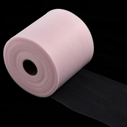 Tulle Fabric Roll, 6” by 200 Yards (600FT) Tulle Organza Fabric Spool for DIY Tutu Skirt Baby Shower Decor Wedding Backdrop Crafts Birthday Party Supplies(Aqua Pink) - color: Aqua Pink