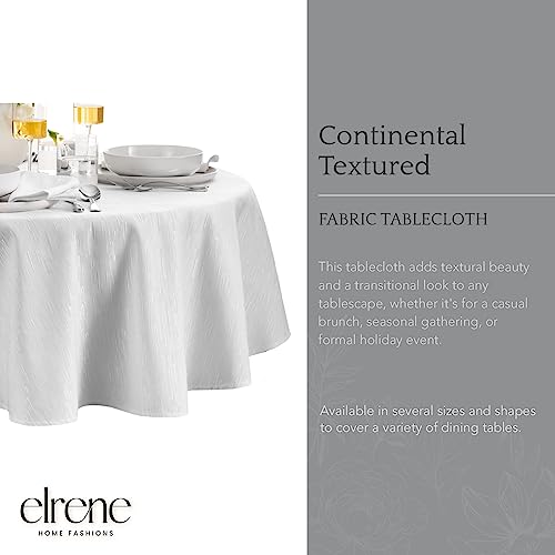 Elrene Home Fashions Continental Solid Texture Water, Stain & Wrinkle Resistant Tablecloth, 70" Round, White - color: White, size: 70" (Round)