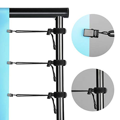 Slow Dolphin Photo Background Support System with Backdrop Stand Kit, 100% Pure Cotton Muslin 6.5 Ft x 10 Ft Chromakey Green Screen Backdrop, Clamp, Carry Bag for Photography Video Studio