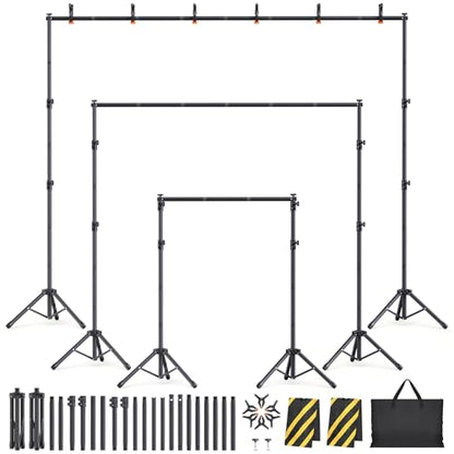 Backdrop Stand Kit - 6 Widths, 10x8.5ft Adjustable Background Stand for Parties & Studio Photography - size: 10x8.5ft