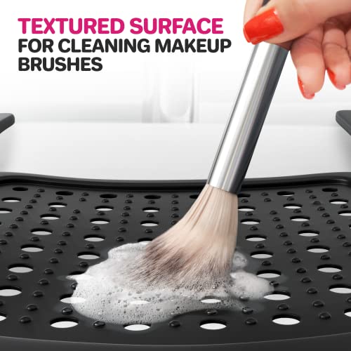 Sink Topper Bathroom Counter Cover & Storage Saver, Foldable Silicone Mat for Hot Tools, Hair Styling & Makeup, Beauty Brush Cleaning Mat, RV Camper Sink Cover & for Small Spaces (Large Black) - color: Black, size: Large
