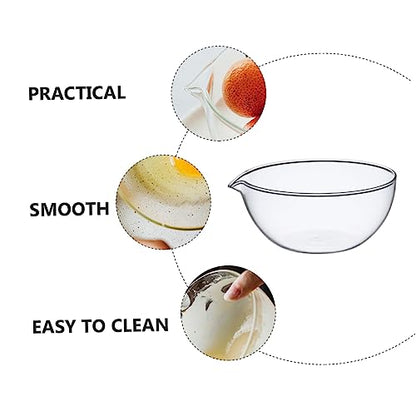 GLEAVI 2pcs Transparent Glass Salad Bowl Practical Food Storage Serving Bowl for Desserts Fruits and Baking Daily Use and Photography Props