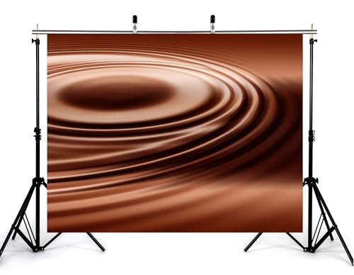 12x8ft Swirling Melted Chocolate Backdrop Smooth Rich Brown Liquid with Glossy Texture Photography Background for Dessert Baking Themed Party Decorations Banner Photo Booth Props - size: 12x8ft