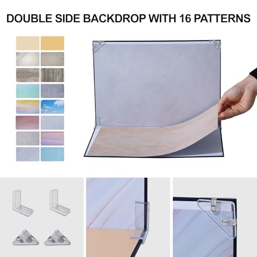 16x11.5 Inch Photo Backdrop Board, 8PCS Double Side Flat Lay Backdrop Paper, Sky Series Product Photography Backdrop Kit for Props, Food Jewelry Cosmetics, Small Content Creator Backdrops - color: 8pcs sky series