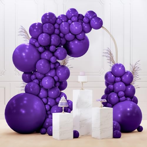 PartyWoo Dark Purple Balloons 99pcs Different Sizes of 36 18 12 10 5 Inch Royal Purple Balloon Arch Kit for Birthday Baby Shower Graduation Anniversary Bachelorette Party Decorations Purple-Y16 - color: Purple-y16