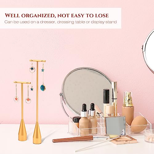 Wesiti 6 Pack Metal Earring T Bar Stand Retail Display Holder T Earring Display Holder Jewelry Stand with Metal Base for Show Jewelry Online Stores Photography (Gold) - color: Gold