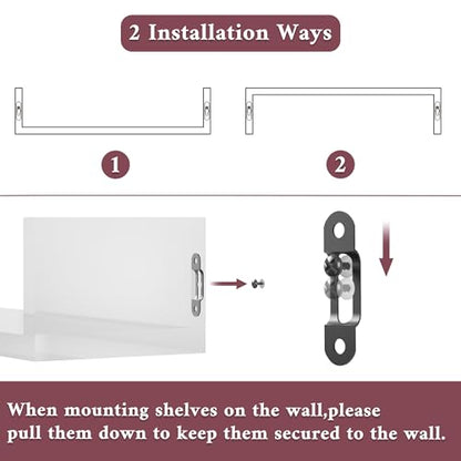 SRIWATANA Floating Shelves Wall Mounted, Solid Wood Wall Shelves, Pink - color: Pink