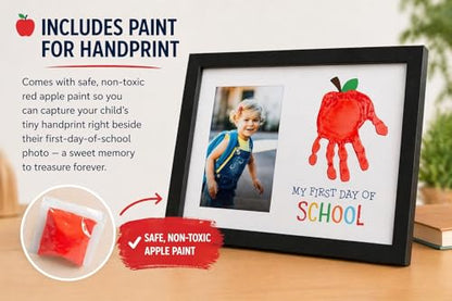 Kate & Milo My First Day of School Handprint Picture Frame, Preschool Kindergarten Photo Keepsakefor Kids, Boys, Girls, 4x6 Insert - style: Handprint School Frame