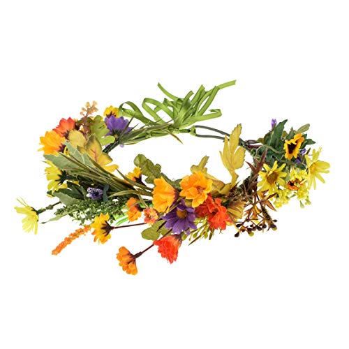 Vividsun Bridal Green Leaf flower Crown Eucalyptus Floral Headband Wedding Festivals Photo Props (A-yellow) - color: A-yellow