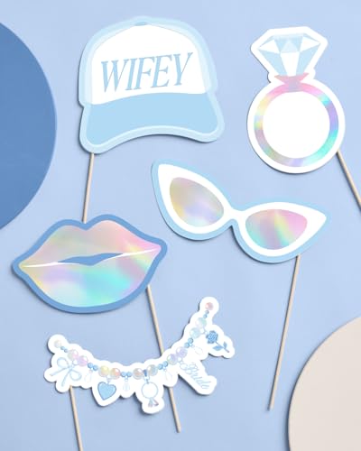 xo, Fetti Something Blue Bach & Bridal Shower Photo Props - 24pc | Bachelorette, Bridal Shower, Photo Booth, Something Blue, Bride to Be, Engagement Party, Blueprint Decorations, Photo Booth Props