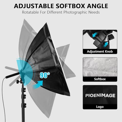 Softbox Lighting Kit, Softbox Photography Lighting Set with 21.6in x 21.6in Octagonal Softbox, Light Tripod, 85W 2700K-6500K LED Bulb, Remote, Studio Lights for Photography, Video Recording - color: 1 Pc 21.6x21.6in Octagonal Softbox Set