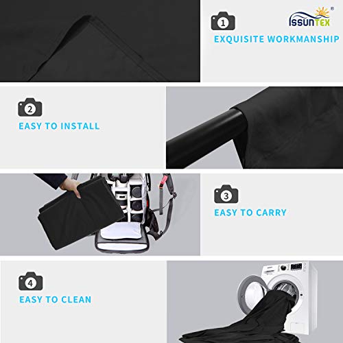 ISSUNTEX 10X12 ft Background Muslin Backdrop, Photo Studio, Collapsible High Density Screen for Video Photography and Television-Black - color: Black, size: 10X12 ft
