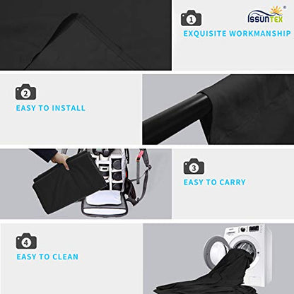 ISSUNTEX 10X12 ft Background Muslin Backdrop, Photo Studio, Collapsible High Density Screen for Video Photography and Television-Black - color: Black, size: 10X12 ft