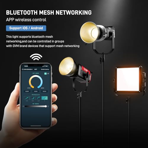 GVM 600W Bi-Color LED Video Light, 2700K-6800K Studio Photography Lighting, 128000Lux/1m Continuous Lighting Kit with APP & DMX Control for Filmmaking, Live Streaming, Broadcasting - size: 600W02