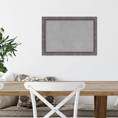 Amanti Art Blue Framed Magnetic Board 14x20 Small Vision Board for use with Magnets, 100% Metal Sheet to Display Items as Office Decor or for Home Organization in mudroom, Kitchen or Kids Room - color: Two Tone Blue Copper, size: 20"W x 14"H