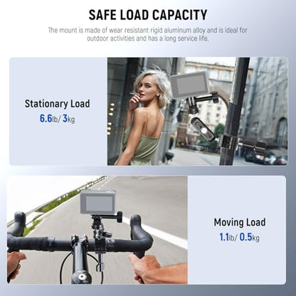 Neewer Action Camera Pole Mount with Two 360° Ball Heads 1/4" Screw Action Camera Adapter, Holder Clamp for Motorcycle Bike Handlebar, Compatible with GoPro Hero13 12 11 10 9 Max360 Insta360 DJI Osmo - style: GP-10