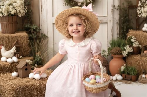 Kate 10x6.5ft/3x2m Easter Backdrop for Photography Barn Wooden Door Eggs Photoshoot Background Photo Video Studio Props - size: 10x6.5ft