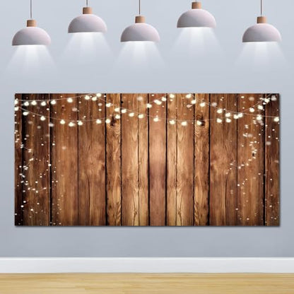 Rustic Wooden Backdrop - Brown Vintage Wood Plank Wall - 20x10ft - size: 20x10ft