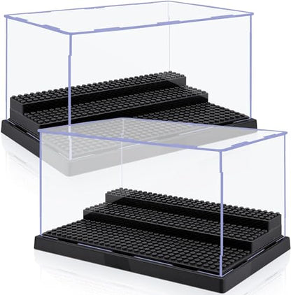 Display Case for Minifigure Action Figures Blocks, Removable Acrylic Display Box Storage for Collection Bricks Blocks Toys Models Minifigures