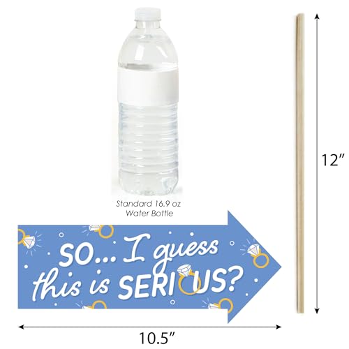 Photo Booth Props Kit for Engagement Party - 10-Piece Speech Bubble and Arrow Set, Premium Cardstock Photo Props with Assembly Sticks - Colorful - color: Just Engaged - Colorful