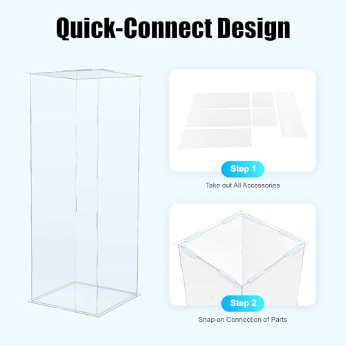2Pcs Acrylic Display Cube Pedestal, Art Sculpture Stand, Acrylic Flower Stand, Clear Display Flower Tower, Dessert Cake Table Display Pillars for Wedding, Birthday, Banquet Parties Decor (11.81 × 11.81 × 31.5in) - size: 11.81 × 11.81 × 31.5in