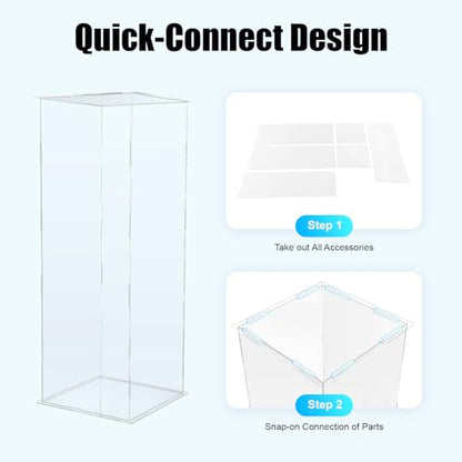 2Pcs Acrylic Display Cube Pedestal, Art Sculpture Stand, Acrylic Flower Stand, Clear Display Flower Tower, Dessert Cake Table Display Pillars for Wedding, Birthday, Banquet Parties Decor (11.81 × 11.81 × 31.5in) - size: 11.81 × 11.81 × 31.5in