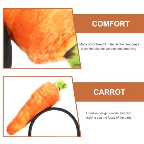Cabilock Easter Carrot Headband Hair Ornament Cute Vegetable Hair Accessory for Party Dress Up Cosplay and Easter Celebrations Women and Girls