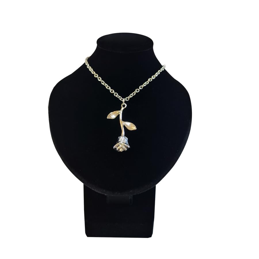 Portrait Jewelry Stand Pendant Jewelry Display Stand Wooden Portrait Neck Model Necklace Holder Stand for Selling - color: Black