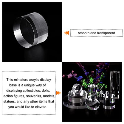 MECCANIXITY Clear Acrylic Solid Cylinder Round Display Riser, 1.2 inches (Height) x 2 inches (Diameter), for Showing Your Collectibles, Cosmetics