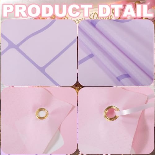 Frienda Princess Party Decorations Kit Pink Castle Backdrop Princess Door Cover with Rug 200 Purple and Pink Paper Chain Royal Kingdom Wall Fort for Renaissance Knight Castle Photo Props - style: Princess